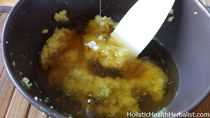 grated ginger and honey