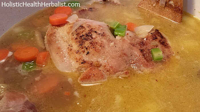 chicken and nettle soup- add the chicken